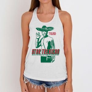 Star Trexican Funny Mexican Parody Prosperar Women's Knotted Racerback Tank