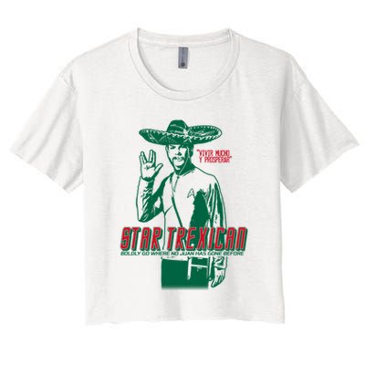 Star Trexican Funny Mexican Parody Prosperar Crop Top