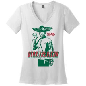 Star Trexican Funny Mexican Parody Prosperar Women's V-Neck T-Shirt