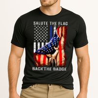 Salute The Flag Back The Badge Flag Police Hand Cooling Performance Crew T-Shirt
