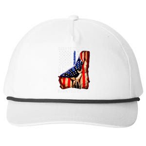 Salute The Flag Back The Badge Flag Police Hand Snapback Five-Panel Rope Hat