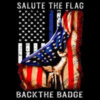Salute The Flag Back The Badge Flag Police Hand 16 in Basic Backpack