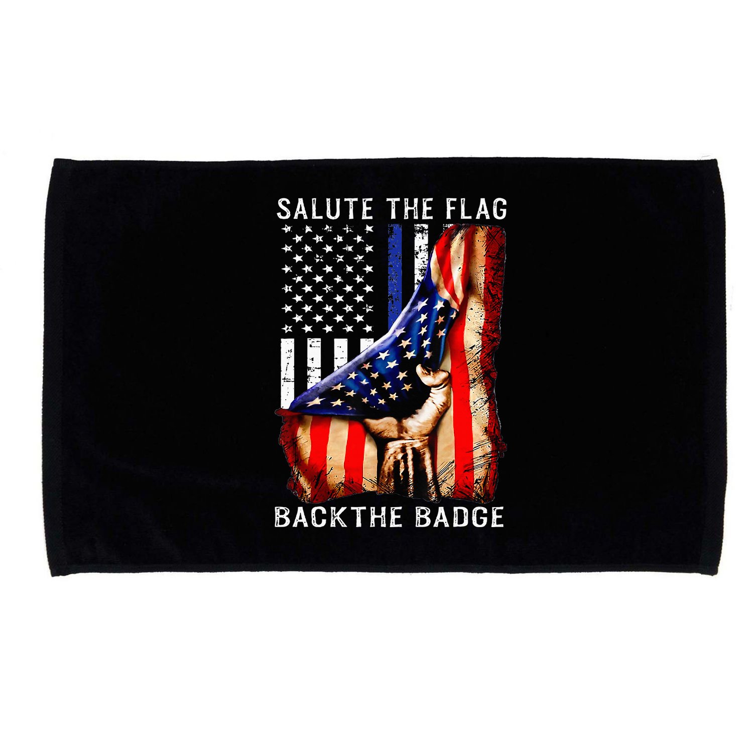 Salute The Flag Back The Badge Flag Police Hand Microfiber Hand Towel