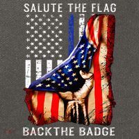 Salute The Flag Back The Badge Flag Police Hand Cotton Canvas Backpack