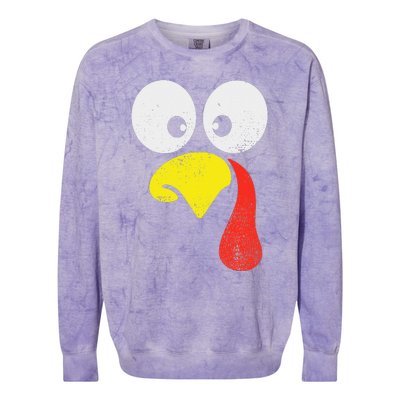 Silly Turkey Face Family Thanksgiving Dinner Gift Colorblast Crewneck Sweatshirt