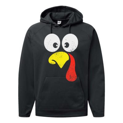 Silly Turkey Face Family Thanksgiving Dinner Gift Performance Fleece Hoodie