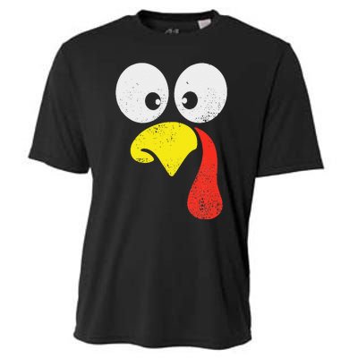 Silly Turkey Face Family Thanksgiving Dinner Gift Cooling Performance Crew T-Shirt