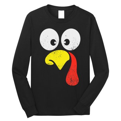 Silly Turkey Face Family Thanksgiving Dinner Gift Long Sleeve Shirt