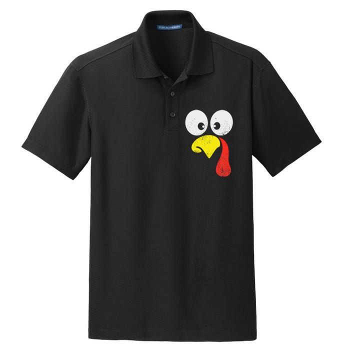 Silly Turkey Face Family Thanksgiving Dinner Gift Dry Zone Grid Polo