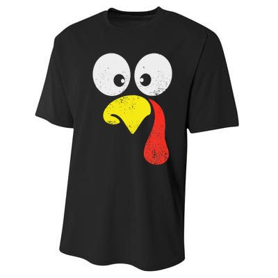 Silly Turkey Face Family Thanksgiving Dinner Gift Performance Sprint T-Shirt