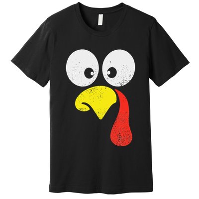 Silly Turkey Face Family Thanksgiving Dinner Gift Premium T-Shirt