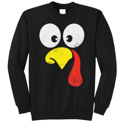 Silly Turkey Face Family Thanksgiving Dinner Gift Tall Sweatshirt