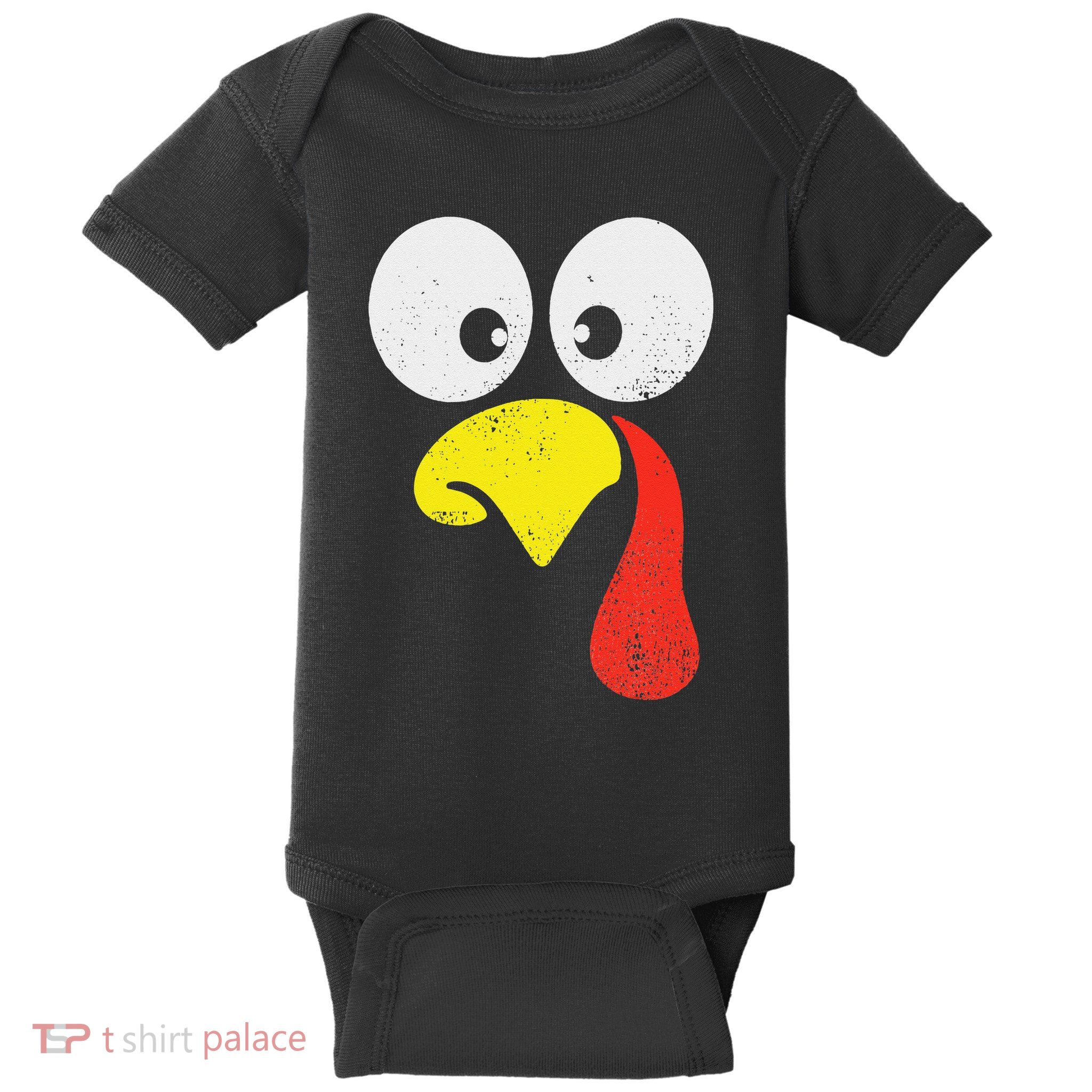 Silly Turkey Face Family Thanksgiving Dinner Gift Baby Bodysuit
