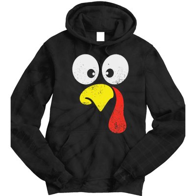 Silly Turkey Face Family Thanksgiving Dinner Gift Tie Dye Hoodie