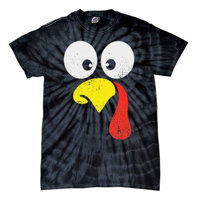 Silly Turkey Face Family Thanksgiving Dinner Gift Tie-Dye T-Shirt