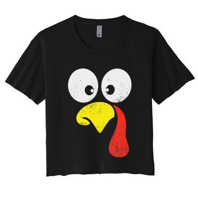 Silly Turkey Face Family Thanksgiving Dinner Gift Crop Top