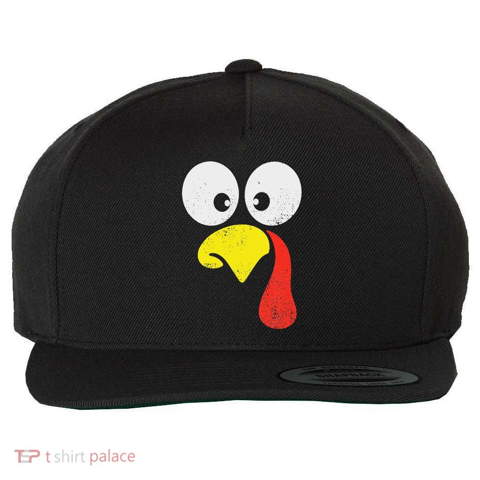 Silly Turkey Face Family Thanksgiving Dinner Gift Wool Snapback Cap