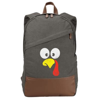 Silly Turkey Face Family Thanksgiving Dinner Gift Cotton Canvas Backpack