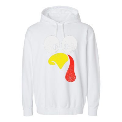 Silly Turkey Face Family Thanksgiving Dinner Gift Garment-Dyed Fleece Hoodie