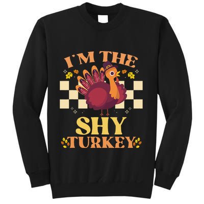 Shy Turkey Funny Matching Thanksgiving Outfit Family Couple Sweatshirt