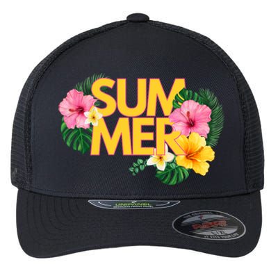 Summer Tropical Floral Flexfit Unipanel Trucker Cap