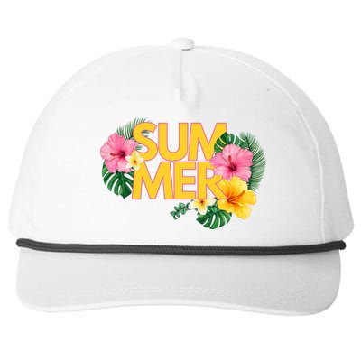 Summer Tropical Floral Snapback Five-Panel Rope Hat