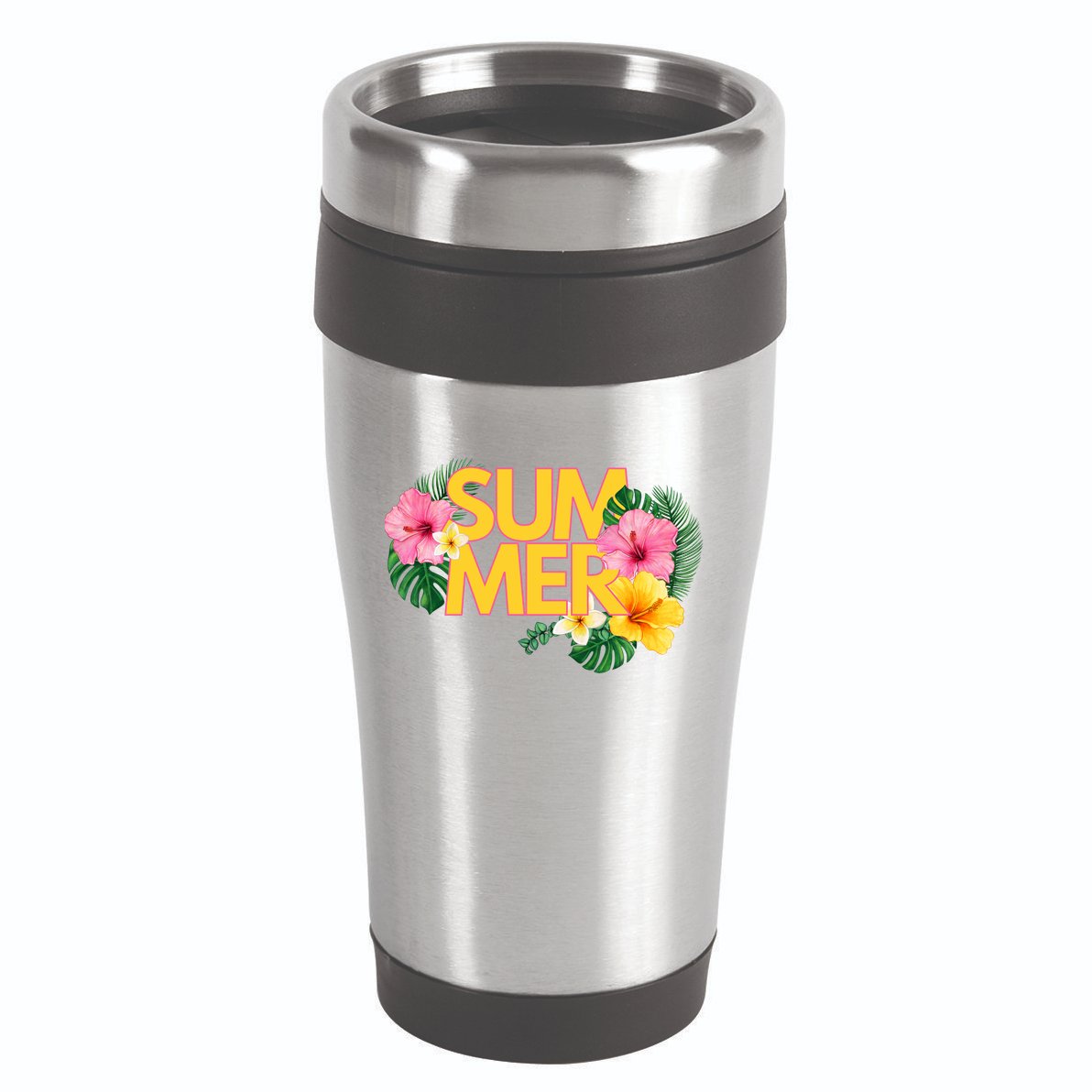 Summer Tropical Floral 16oz Travel Tumbler
