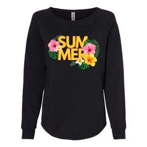 Summer Tropical Floral Womens California Wash Sweatshirt