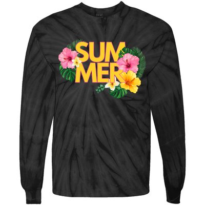 Summer Tropical Floral Tie-Dye Long Sleeve Shirt