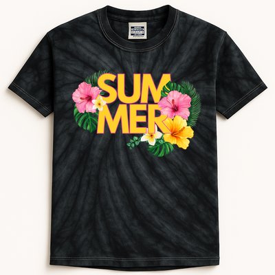Summer Tropical Floral Kids Tie-Dye T-Shirt