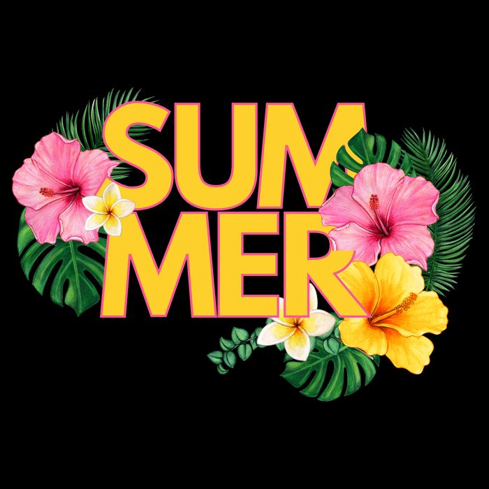 Summer Tropical Floral Zip Tote Bag