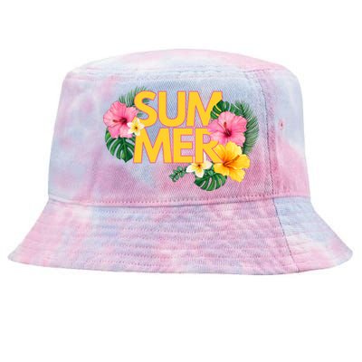 Summer Tropical Floral Tie-Dyed Bucket Hat