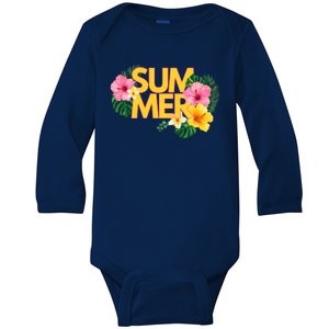 Summer Tropical Floral Baby Long Sleeve Bodysuit