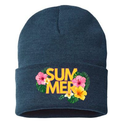 Summer Tropical Floral Sustainable Knit Beanie