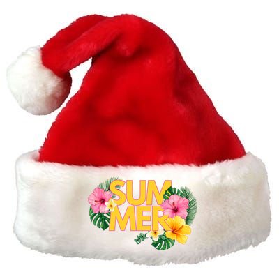 Summer Tropical Floral Premium Christmas Santa Hat