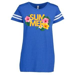 Summer Tropical Floral Enza Ladies Jersey Football T-Shirt