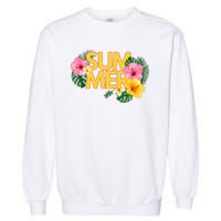 Summer Tropical Floral Garment-Dyed Sweatshirt