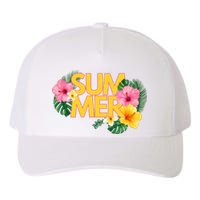 Summer Tropical Floral Yupoong Adult 5-Panel Trucker Hat