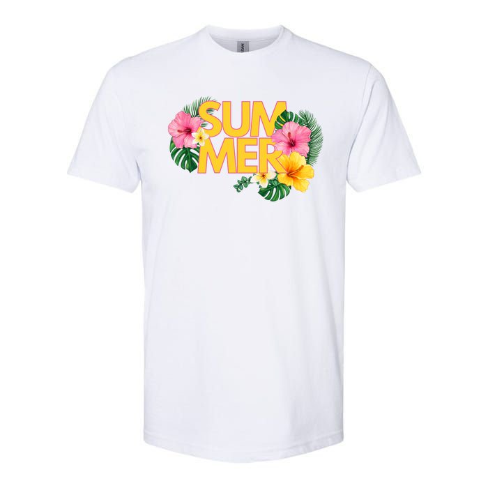 Summer Tropical Floral Softstyle CVC T-Shirt