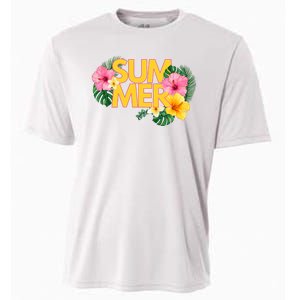 Summer Tropical Floral Cooling Performance Crew T-Shirt