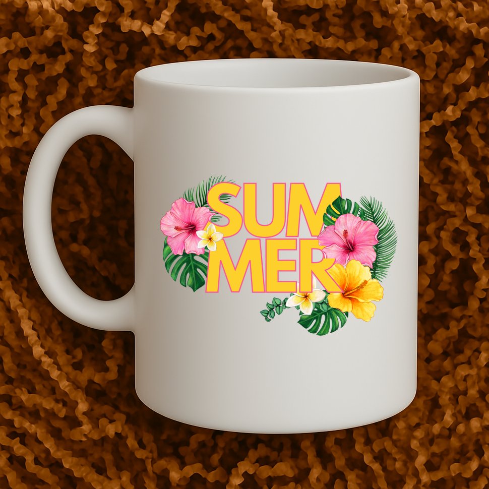 Summer Tropical Floral Mug
