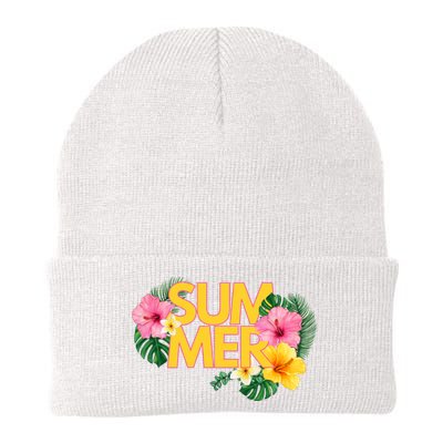 Summer Tropical Floral Knit Cap Winter Beanie