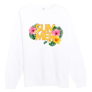 Summer Tropical Floral Premium Crewneck Sweatshirt