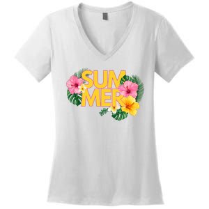 Summer Tropical Floral Women's V-Neck T-Shirt