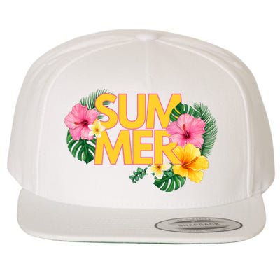 Summer Tropical Floral Wool Snapback Cap