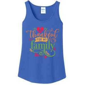 So Thankful For My Family Turkey Day Thanksgiving Gift Ladies Essential Tank