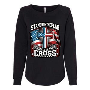 Stand The Flag And Cross Faith American Christian Cool Gift Womens California Wash Sweatshirt