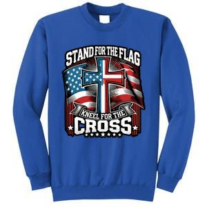 Stand The Flag And Cross Faith American Christian Cool Gift Sweatshirt