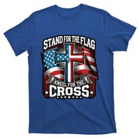 Stand The Flag And Cross Faith American Christian Cool Gift T-Shirt