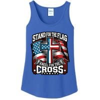 Stand The Flag And Cross Faith American Christian Cool Gift Ladies Essential Tank